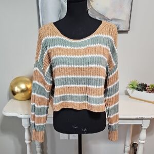 3 for $20 🌿Striped Cropped Knit Sweater XS